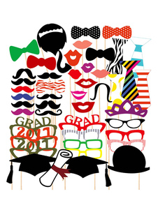 Photomaton accessoires Accessoires Photo Party multicolore Graduation dans 46 Pcs