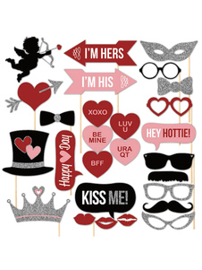 Photo de mariage accessoires accessoires de stand papier multicolore de la Saint-Valentin dans 27 Pc