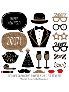 Accessoires Photo Photo Booth 2017 les accessoires Happy New Year douce de l’homme en 20 pièces