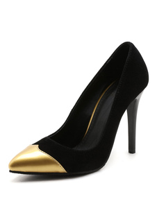 Haut talon pompes deux tons a souligné Toe talon aiguille glisser sur les chaussures