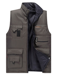 Hiver gilet veste Zip hommes poches gilet de pêche