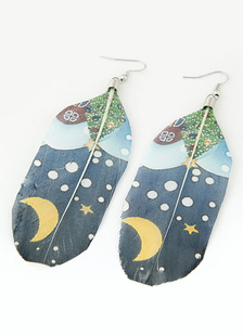 Drop boucles d’oreilles vert foncé des femmes imprimé Euro Style boucle d’oreille