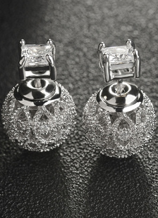 Strass argent Stud boucles d’oreilles féminines boucles oreille Pin pour femmes