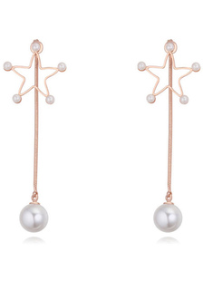 Alliage d’or Drop boucles d’oreilles perles Boucles d’oreilles de forme d’étoile Duster pour femmes