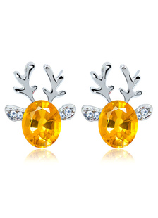 Jaune Stud boucles d’oreilles strass forme cher percé oreille broches pour les femmes