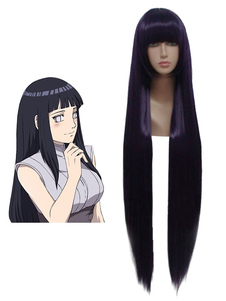 Carnevale Naruto Hyuuga Hinata Parrucca cosplay lunga parrucca H