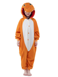 Costume Carnevale Dinosauro arancione sintetico tuta Mascot Cost