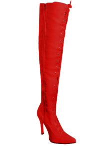 Chic bottes exotique à talons aigus et bout pointu en PU rouge et lacets