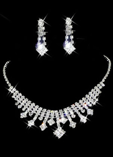 Ensemblede bijoux concis de mariage carré de rhinestone