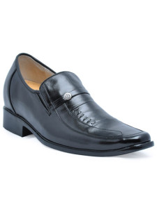 Chaussures confortables ascenseur de rehaussement en peau de vache noir pour homme