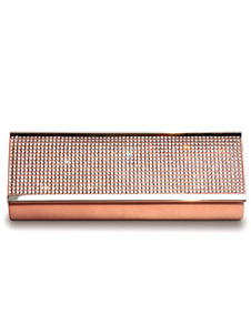 Excellente pochette de soirée décoré de rhinestones de forme carrée