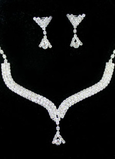 Ensemble de bijoux élégant de soirée Cristal
