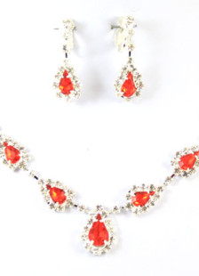 Ensemble de bijoux doux anniversaire design de gouttes rhinestone