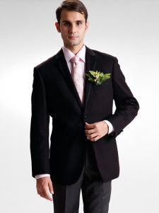 Formal Black Satin Groom Wedding Tuxedo