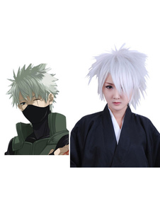 Perruque cosplay blanche Naruto Hatake Kakashi