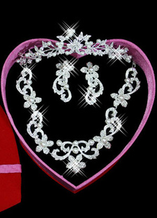 Ensemblede bijoux nuptial en forme fleur de rhinestone