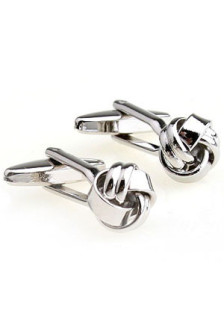 Stylish Twisted Pattern Electro-Plated Steel Brass Cuff Links