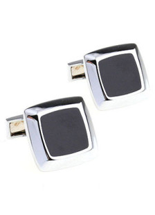 Bouton de manchette noir carré