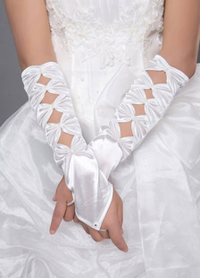 Ivoire Hollow sortir sous le coude mitaines Wedding gants