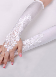 Gants mitaines en dentelle ivoire de mariage