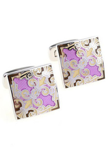 Bouton de manchette violet avec applique