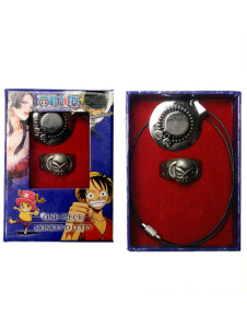 Toussaint Cosplay un collier PieceE Portgas d. Ace alliage Anime Ring Set