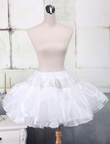 Blanc Organza a-ligne Lolita jupon