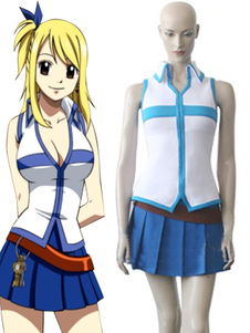 Fairy Tail cosplay costume contient top ceinture et jupe