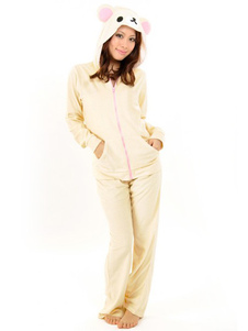 Confortable pyjama à capuche blanc comme ours