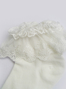 Chaussettes lolita blanches avec dentelle