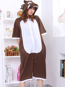 Costume de Kigurumi Brun en Coton Motif Loup