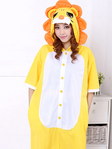 Costume de Kigurumi Jaune en Coton Motif Lion