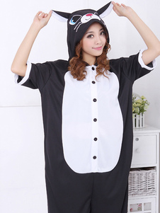 Costume de Kigurumi Black et Blanc en Coton Motif Chat