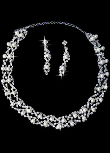 Silver Imitation Wedding Jewelry Set