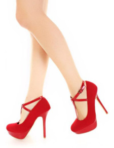 Escarpins à talons aiguilles formels en nubuck à T-bretelle