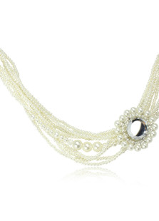 Collier nuptial en or jaune et diamants blancs chics