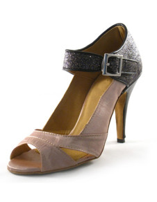 Chaussures de danse latine bicolores en satin