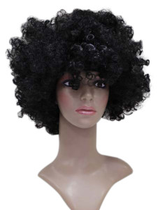 Délicate perruque courte noire en faux cheveux