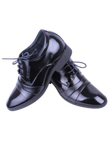 Cool Black PU Cowhide Lace Up Wedding Groom Shoes