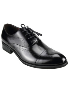 Modern Black PU Cowhide Lace Up Men's Groom Shoes