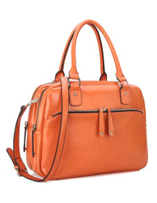 Classic Zipper Cowhide Woman's Tote Bag