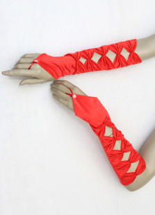 Coupe rouge les Fingerless Wedding Bridal Satin gants