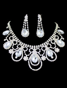 Ensemble de bijoux de mariage design de gouttes