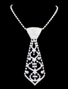 Collier nuptial deluxe blanc à paillette diamant et perles