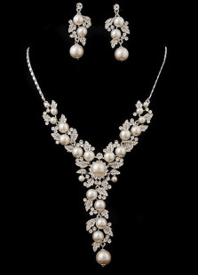 Ensemblede bijoux nuptial de fruit en rhinestone