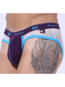Boxer en spandex color-block translucide