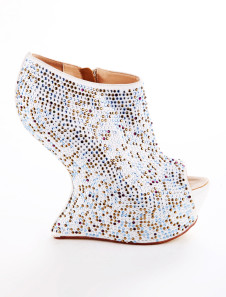 Chaussures compensées multicolores à peep-toe