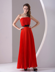 Robe de cocktail pourpre en chiffon bustier longueur genou