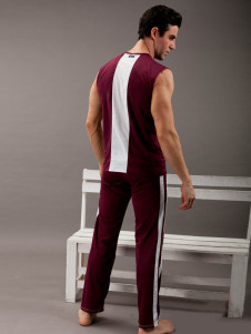 Sous-vêtement bordeaux color-block sans manche