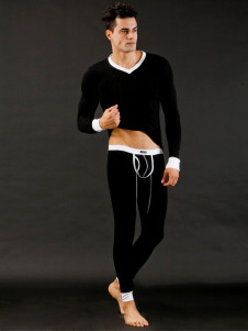 Sous-vêtement thermique de haute qualité en modal noir